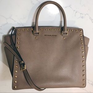 Michael Kors Large Selma Stud-Trim Satchel